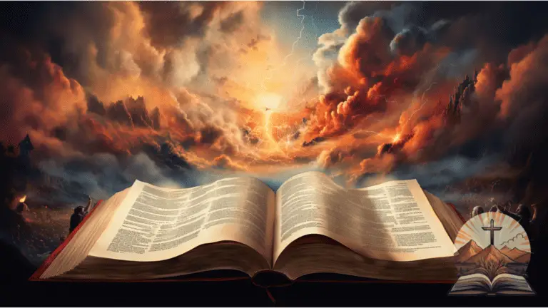 An image of the bible with a beautiful sky background. The HolyQNA logo is in the bottom right corner